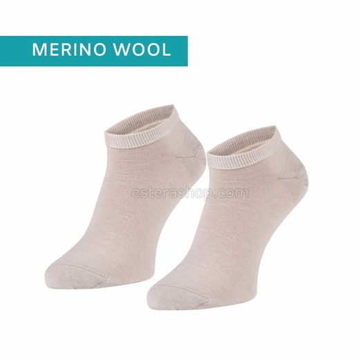 Stopki z wełny merynosa ecru Regina Socks 35-38 Estera Shop