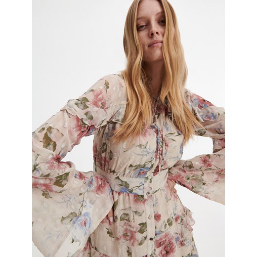 Reserved - Sukienka z falbanami - Wielobarwny Reserved XS Reserved