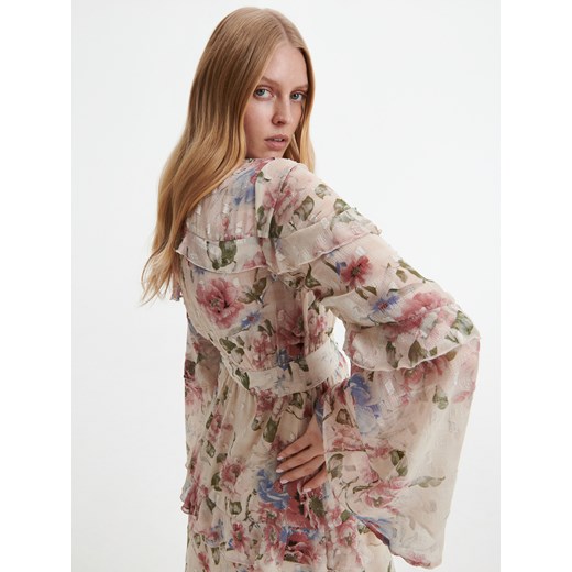 Reserved - Sukienka z falbanami - Wielobarwny Reserved S Reserved