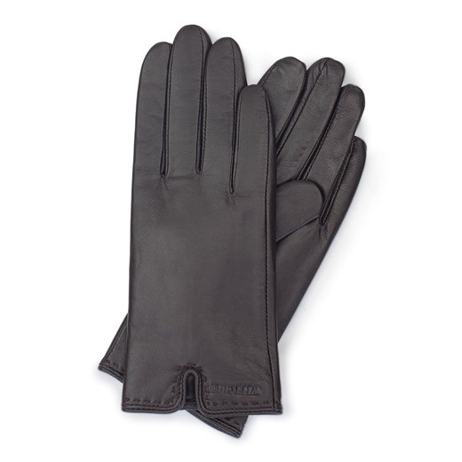 Damskie rękawiczki ze skóry z wycięciem ciemny brąz ze sklepu WITTCHEN w kategorii Rękawiczki damskie - zdjęcie 153625594