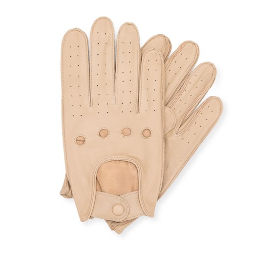 Męskie rękawiczki skórzane samochodowe beżowe ze sklepu WITTCHEN w kategorii Rękawiczki męskie - zdjęcie 153637714