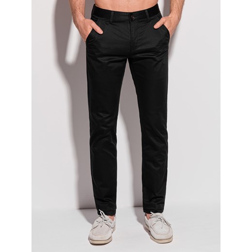 Spodnie męskie chino 1339P - czarne ze sklepu Edoti w kategorii Spodnie męskie - zdjęcie 153663733
