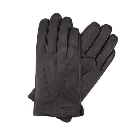 Ocieplane czarne rękawiczki męskie ze skóry naturalnej czarne ze sklepu WITTCHEN w kategorii Rękawiczki męskie - zdjęcie 153669551