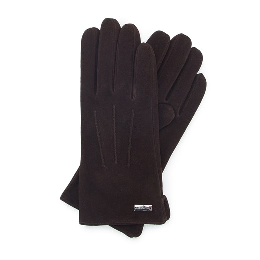 Damskie rękawiczki welurowe ciemny brąz ze sklepu WITTCHEN w kategorii Rękawiczki damskie - zdjęcie 153675153