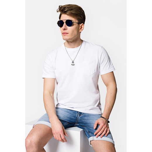 Koszulka Biała z Kieszonką Roth ze sklepu Lancerto S.A. w kategorii T-shirty męskie - zdjęcie 153677430