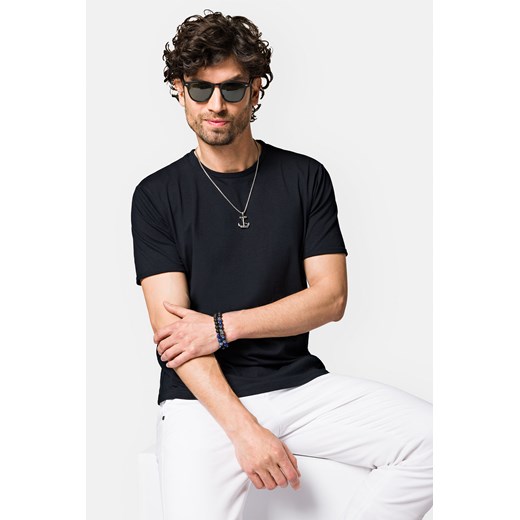 Koszulka Ciemnogranatowa z Bawełną Zane ze sklepu Lancerto S.A. w kategorii T-shirty męskie - zdjęcie 153677434