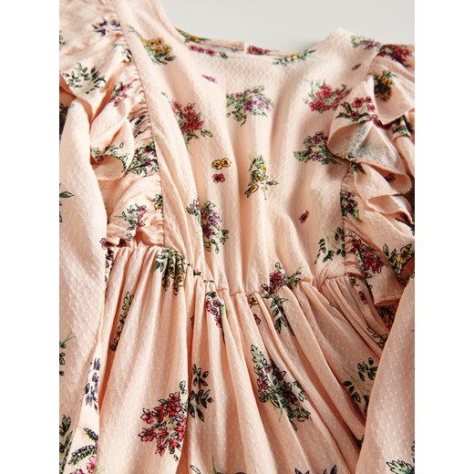 Reserved - Sukienka w kwiatowy wzór - Pomarańczowy Reserved 134 (8 lat) Reserved