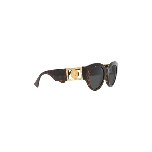 Versace okulary przeciwsłoneczne damskie kolor brązowy Versace 52 promocyjna cena ANSWEAR.com