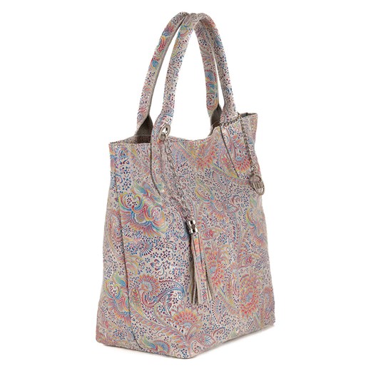 Skórzana torebka "Liberazione" ze wzorem - 20 x 35 x 18 cm Mia Tomazzi onesize promocja Limango Polska
