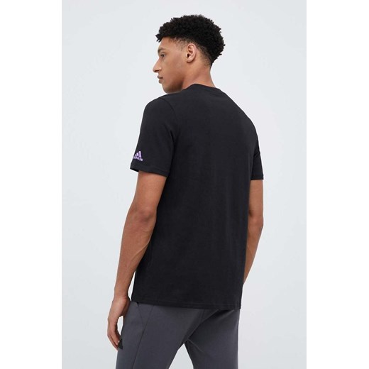 adidas t-shirt bawełniany kolor czarny wzorzysty L ANSWEAR.com