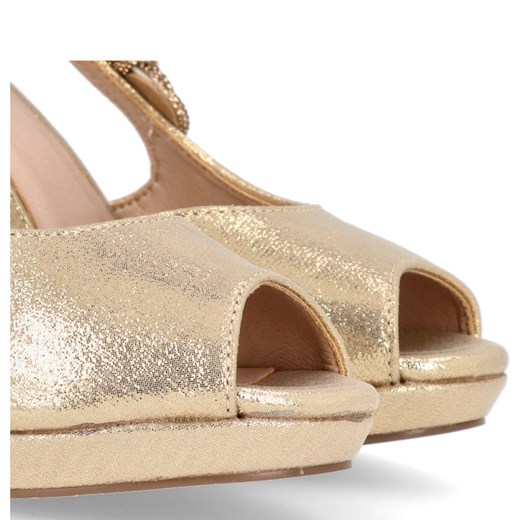 Szpilki z odkrytymi palcami - MENBUR 23822 ZŁOTE Menbur 37 Tymoteo.pl - sklep obuwniczy