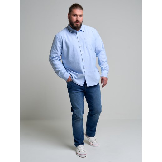 Koszula męska z tkaniny typu oxford jasnoniebieska Trixi 400 ze sklepu Big Star w kategorii Koszule męskie - zdjęcie 153768103