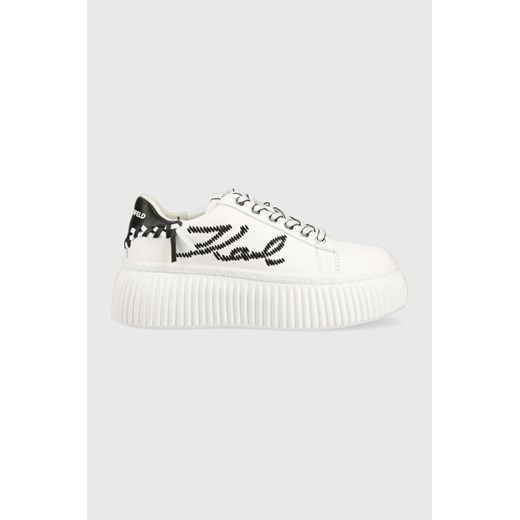 Karl Lagerfeld sneakersy skórzane KREEPER LO kolor biały KL42372 ze sklepu ANSWEAR.com w kategorii Buty sportowe damskie - zdjęcie 153779594