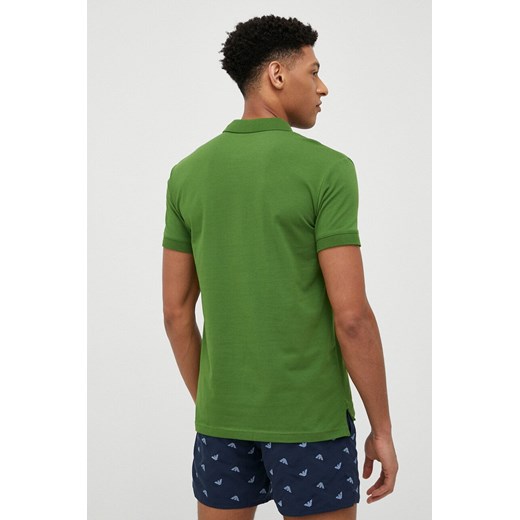 Emporio Armani Underwear polo piżamowe kolor zielony z aplikacją L ANSWEAR.com