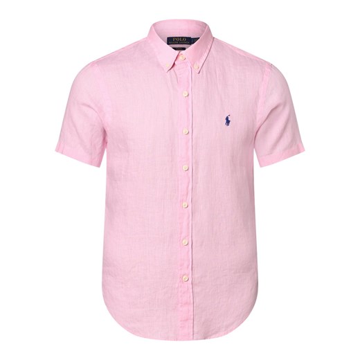 Polo Ralph Lauren Męska koszula lniana Mężczyźni Slim Fit len różowy jednolity Polo Ralph Lauren M vangraaf