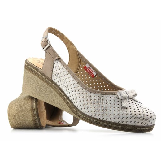 Wygodne sandały damskie na koturnie - Axel 2510, białe ze sklepu ulubioneobuwie w kategorii Espadryle damskie - zdjęcie 153790784