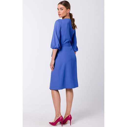 Sukienka Stylove niebieska z dekoltem w literę v elegancka mini luźna 