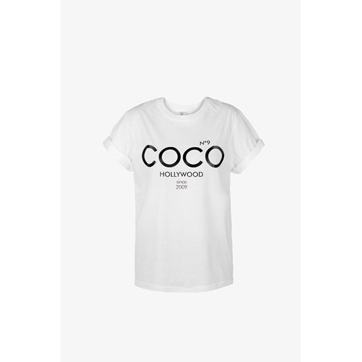 T-shirt oversize COCO HOLLYWOOD /biały/ magiazakupow-com bialy materiałowe