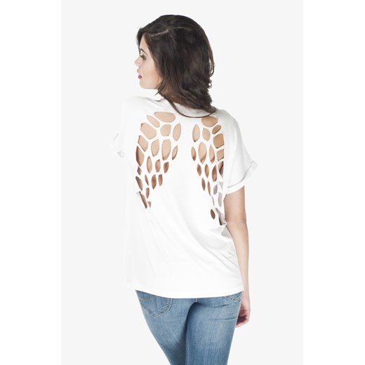 T-shirt Wings /biały/ magiazakupow-com bezowy luźny
