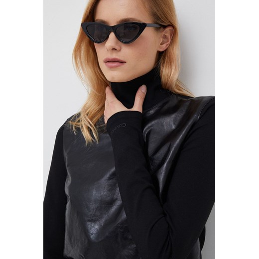 Calvin Klein bluzka damska kolor czarny gładka ze sklepu ANSWEAR.com w kategorii Bluzki damskie - zdjęcie 154080703