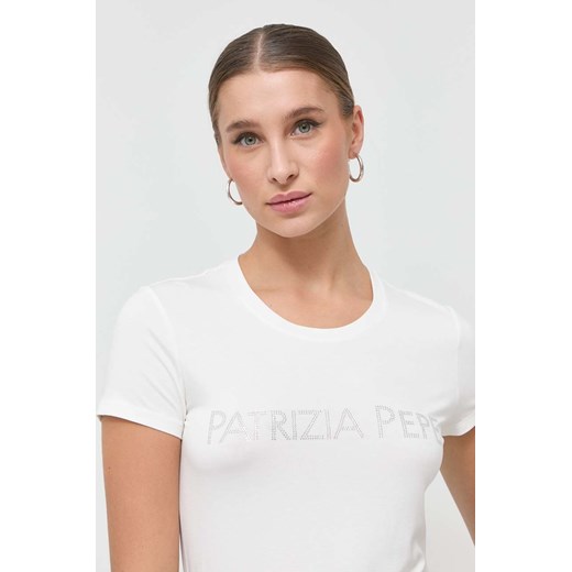 Patrizia Pepe t-shirt damski kolor biały ze sklepu ANSWEAR.com w kategorii Bluzki damskie - zdjęcie 154080911