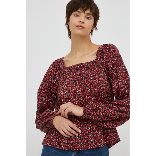 GAP bluzka damska kolor czerwony w kwiaty Gap XS ANSWEAR.com