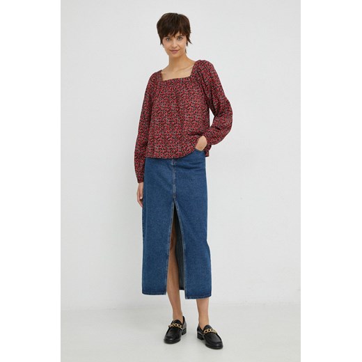 GAP bluzka damska kolor czerwony w kwiaty Gap XS ANSWEAR.com