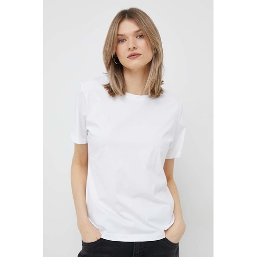 Calvin Klein t-shirt bawełniany kolor biały ze sklepu ANSWEAR.com w kategorii Bluzki damskie - zdjęcie 154086904