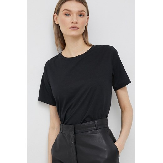Calvin Klein t-shirt bawełniany kolor czarny ze sklepu ANSWEAR.com w kategorii Bluzki damskie - zdjęcie 154086914