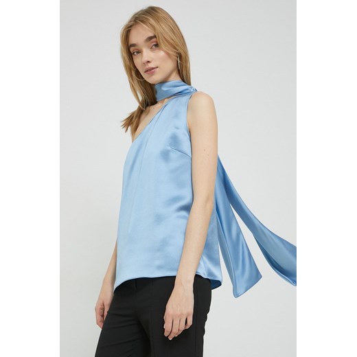 HUGO bluzka kolor niebieski ze sklepu ANSWEAR.com w kategorii Bluzki damskie - zdjęcie 154087673