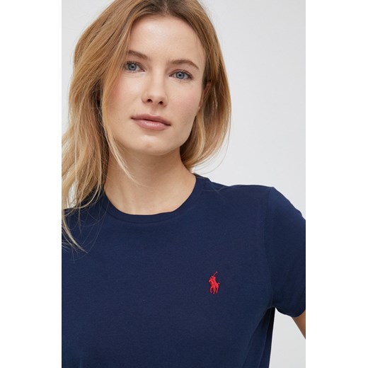 Polo Ralph Lauren t-shirt bawełniany kolor granatowy ze sklepu ANSWEAR.com w kategorii Bluzki damskie - zdjęcie 154088344