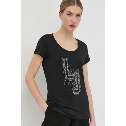 Liu Jo t-shirt bawełniany kolor czarny ze sklepu ANSWEAR.com w kategorii Bluzki damskie - zdjęcie 154090962