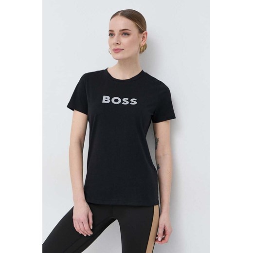 BOSS t-shirt bawełniany x Alica Schmidt kolor czarny ze sklepu ANSWEAR.com w kategorii Bluzki damskie - zdjęcie 154093111