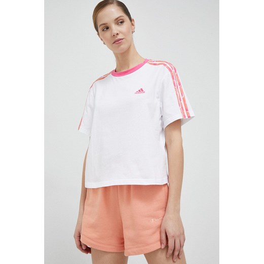 adidas t-shirt damski kolor biały M ANSWEAR.com