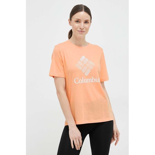 Columbia t-shirt damski kolor pomarańczowy Columbia XS ANSWEAR.com