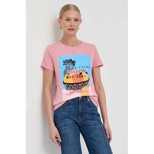 Weekend Max Mara t-shirt damski kolor różowy L ANSWEAR.com