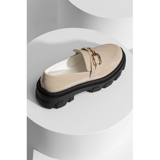 Answear Lab mokasyny damskie kolor beżowy na platformie Answear Lab 41 ANSWEAR.com