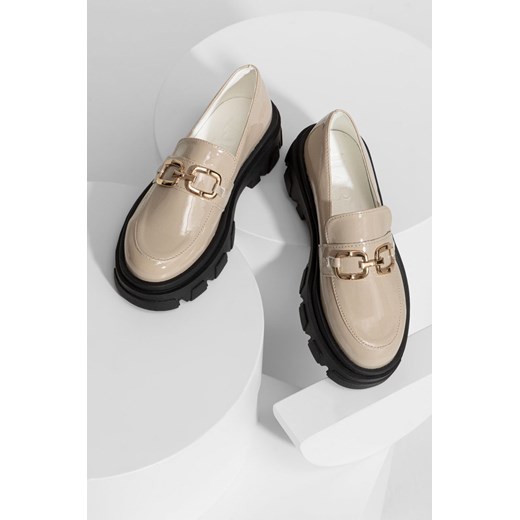 Answear Lab mokasyny damskie kolor beżowy na platformie Answear Lab 38 ANSWEAR.com