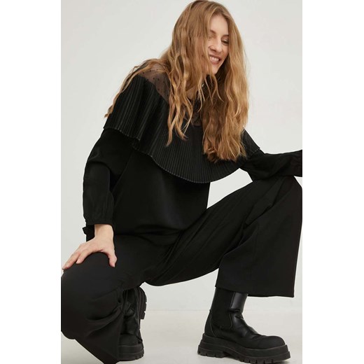 Answear Lab bluzka X kolekcja limitowana SISTERHOOD damska kolor czarny gładka Answear Lab M ANSWEAR.com