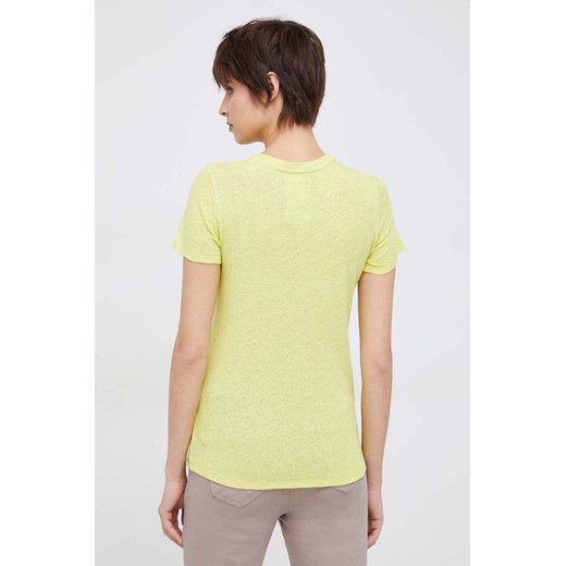 Mos Mosh t-shirt lniany kolor żółty Mos Mosh M ANSWEAR.com
