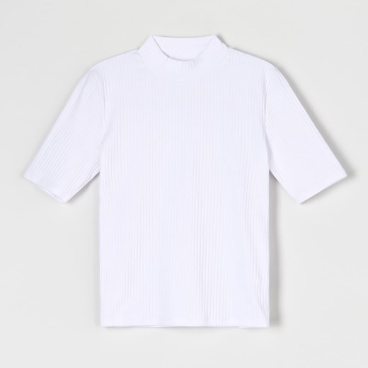 Sinsay - Koszulka ze stójką - Biały Sinsay M Sinsay