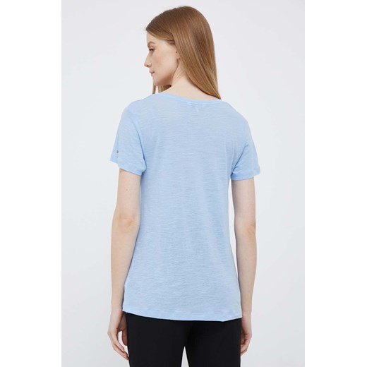 Tommy Hilfiger t-shirt z domieszką lnu kolor niebieski Tommy Hilfiger S ANSWEAR.com