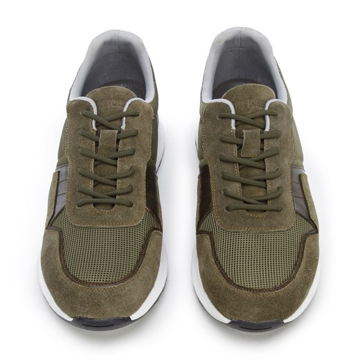Męskie sneakersy zamszowe z elastycznymi wstawkami zielone ze sklepu WITTCHEN w kategorii Buty sportowe męskie - zdjęcie 154146873