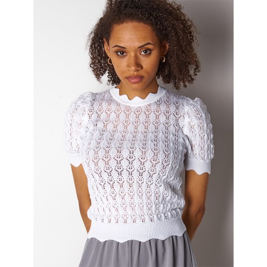 GATE Top z dzianiny strukturalnej z plisowanymi rękawami XS Gate XS promocja gateshop
