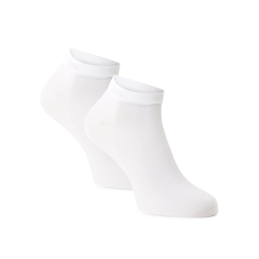 BOSS Męskie skarpety do obuwia sportowego pakowane po 2 szt. Mężczyźni Bawełna biały jednolity ze sklepu vangraaf w kategorii Skarpetki męskie - zdjęcie 154161113