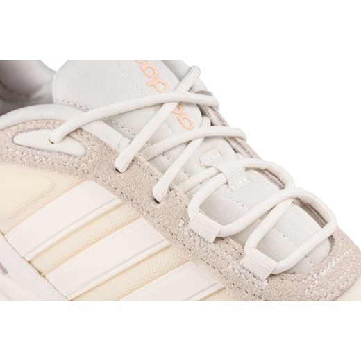 Beżowe buty sportowe damskie Adidas cloudfoam sznurowane na wiosnę 