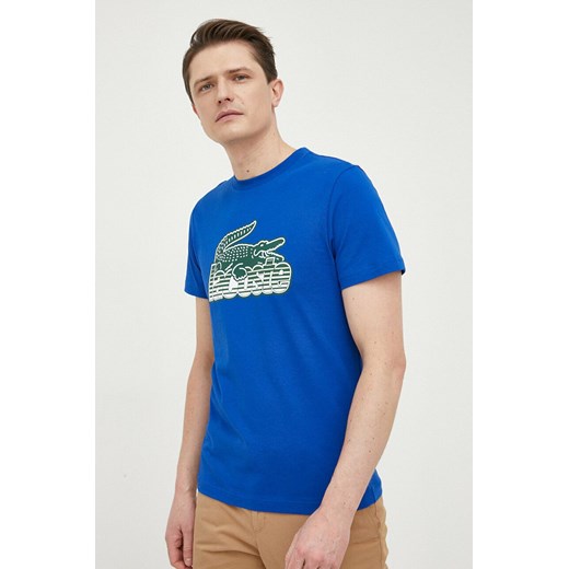 Lacoste t-shirt bawełniany kolor granatowy z nadrukiem ze sklepu ANSWEAR.com w kategorii T-shirty męskie - zdjęcie 154176320