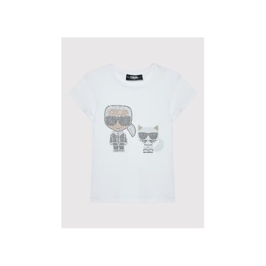 KARL LAGERFELD T-Shirt Z15361 S Biały Regular Fit Karl Lagerfeld 12Y wyprzedaż MODIVO