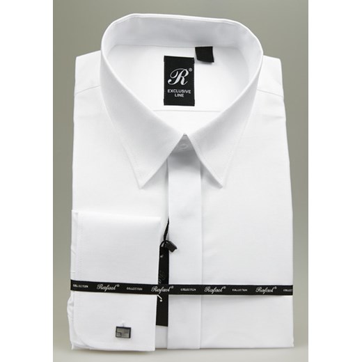 Rafael koszula biała na spinki 48 194/200 EXCLUSIVE krzysztof bialy bawełna