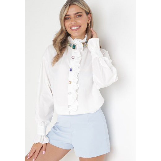 Born2be koszula damska elegancka biała ze stójką